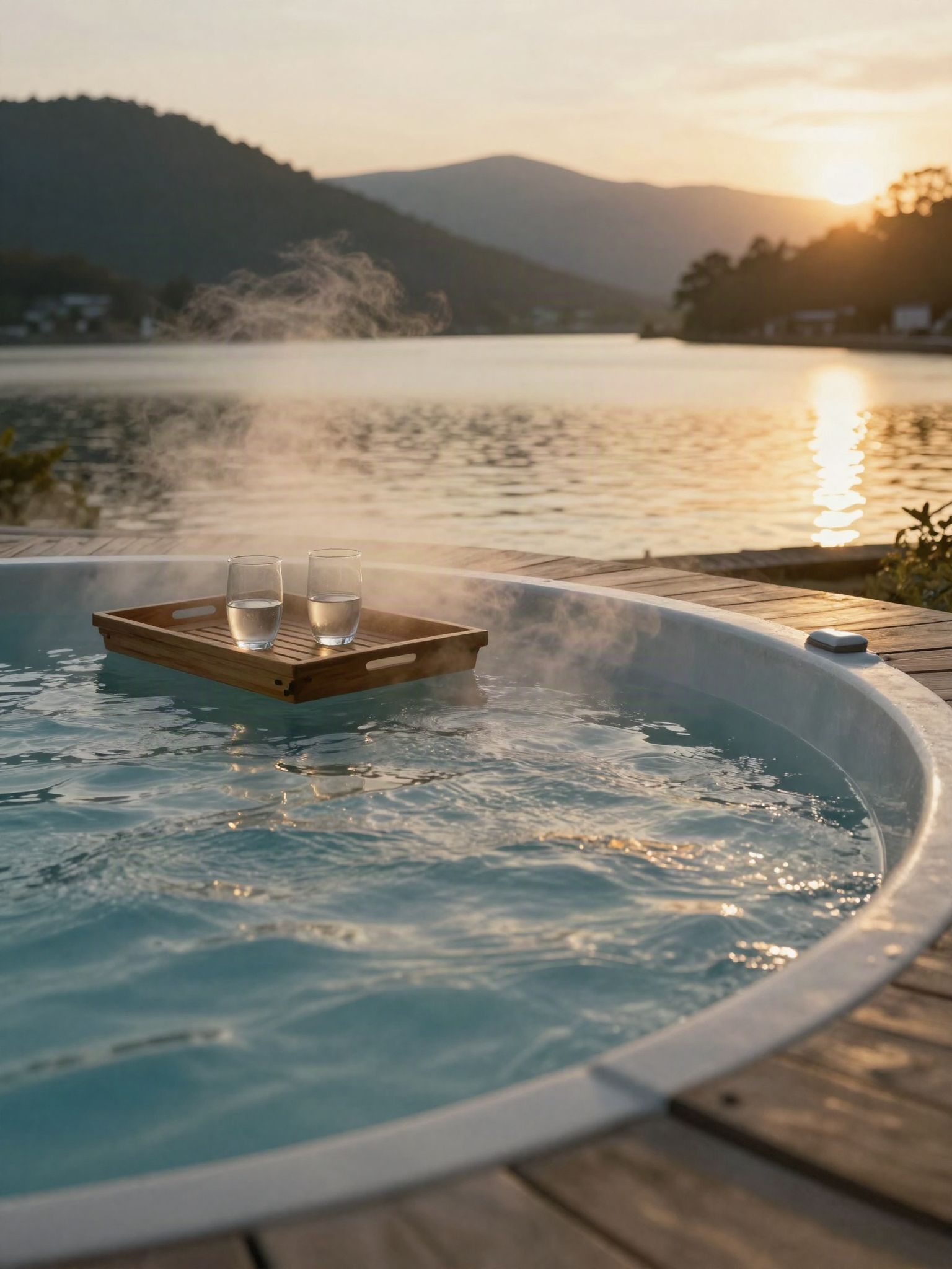Whirlpool mit Blick auf See